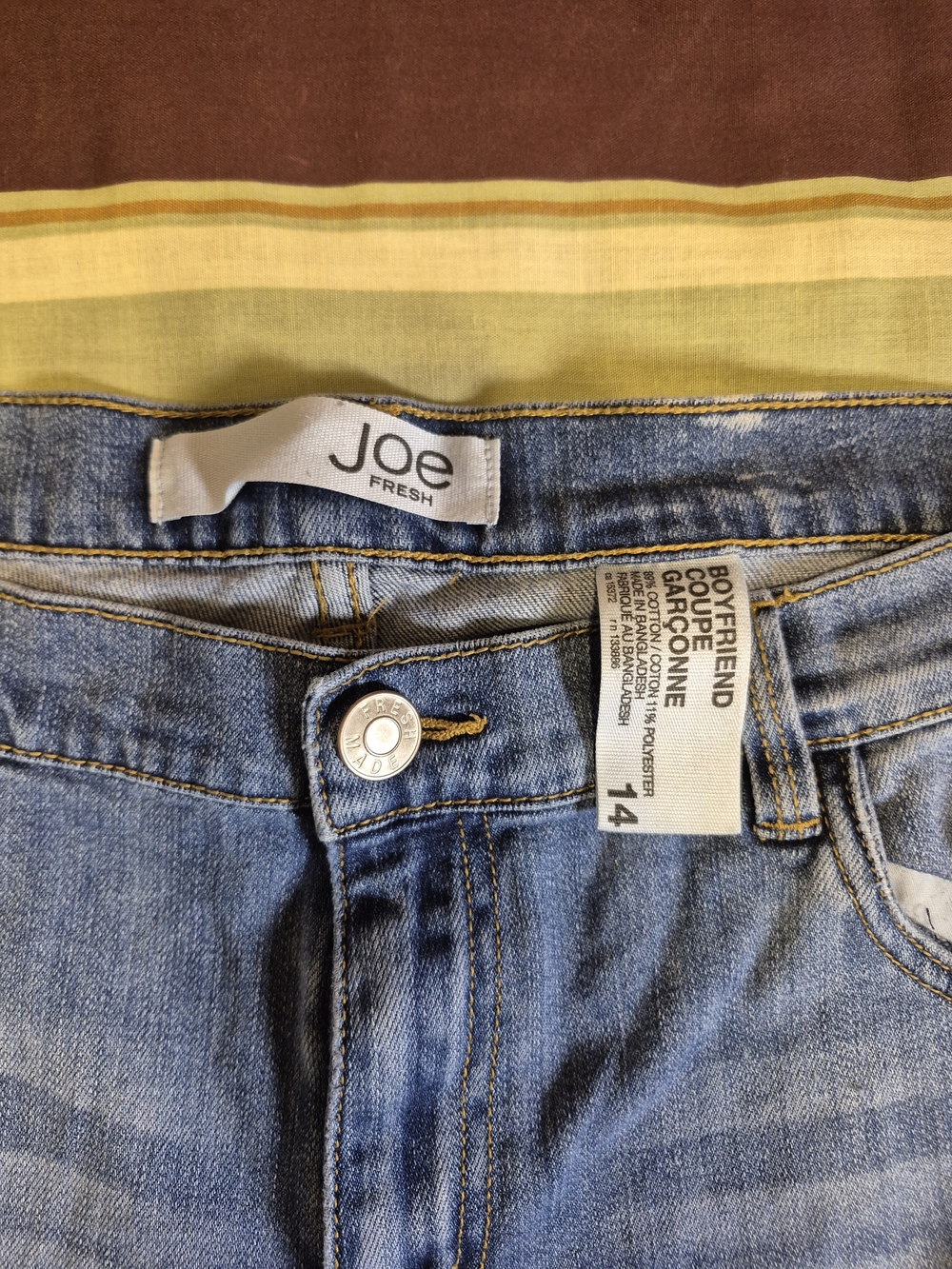 Upcycled Joe Fresh Women's Light Blue Floral Patch Slim Jeans - Picture 2 of 7